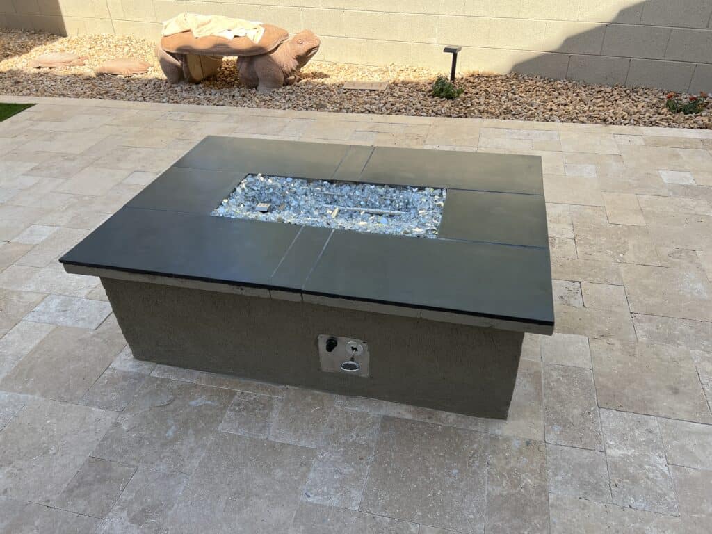 A black Tile fireplace installed in the Northern Phoenix Area